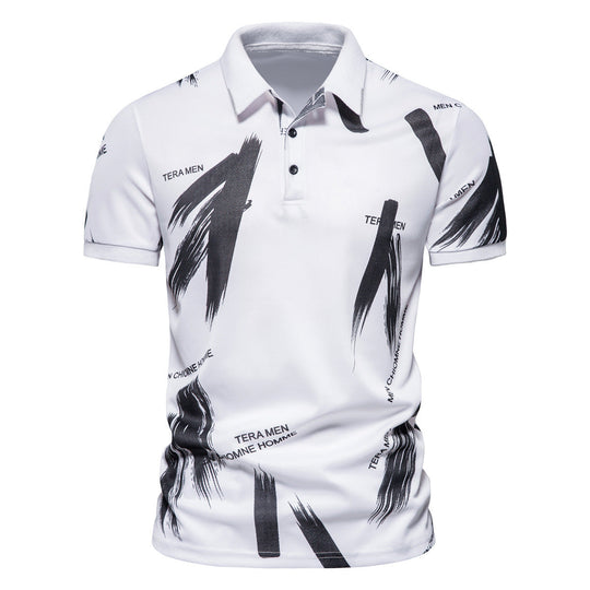 Herren Polo-Shirt mit modernem Grafikdesign und atmungsaktiver Baumwollmischung Shopnory
