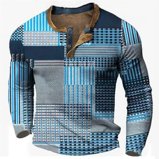 Herren Sportliches Langarmshirt mit Knopfleiste Shop Nory