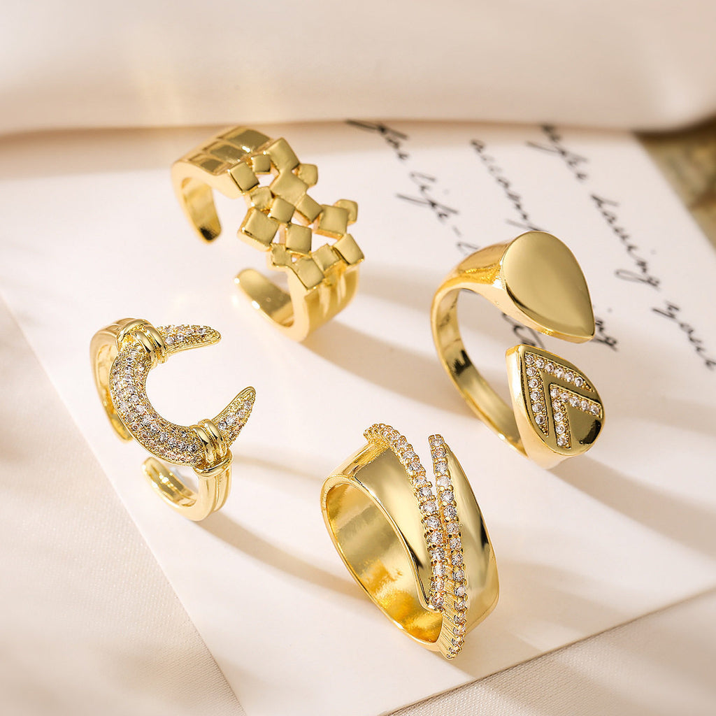 Damen eleganter Ring mit funkelnden Kristallen Shop Nory