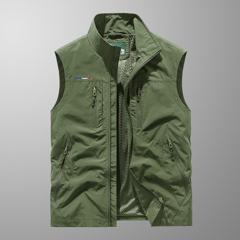 Herren Outdoor-Utility-Anglerweste mit atmungsaktivem Meshrücken und multifunktionalen Taschen Shop Nory