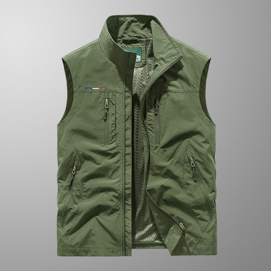 Herren Outdoor-Utility-Anglerweste mit atmungsaktivem Meshrücken und multifunktionalen Taschen Shop Nory