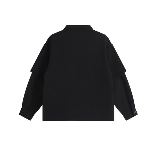 Damen Lagenlook-Sweatshirt mit Polokragen und aufgesetzten Stick-Patches Shop Nory