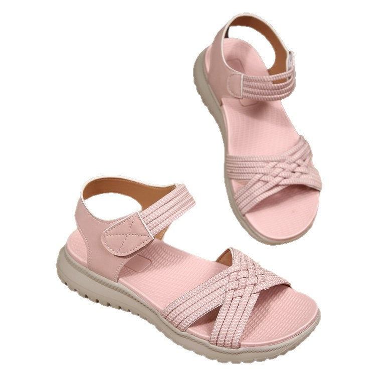 Damen Freizeit-Sandalen mit geflochtenem Riemendesign und komfortabler Fußbettung