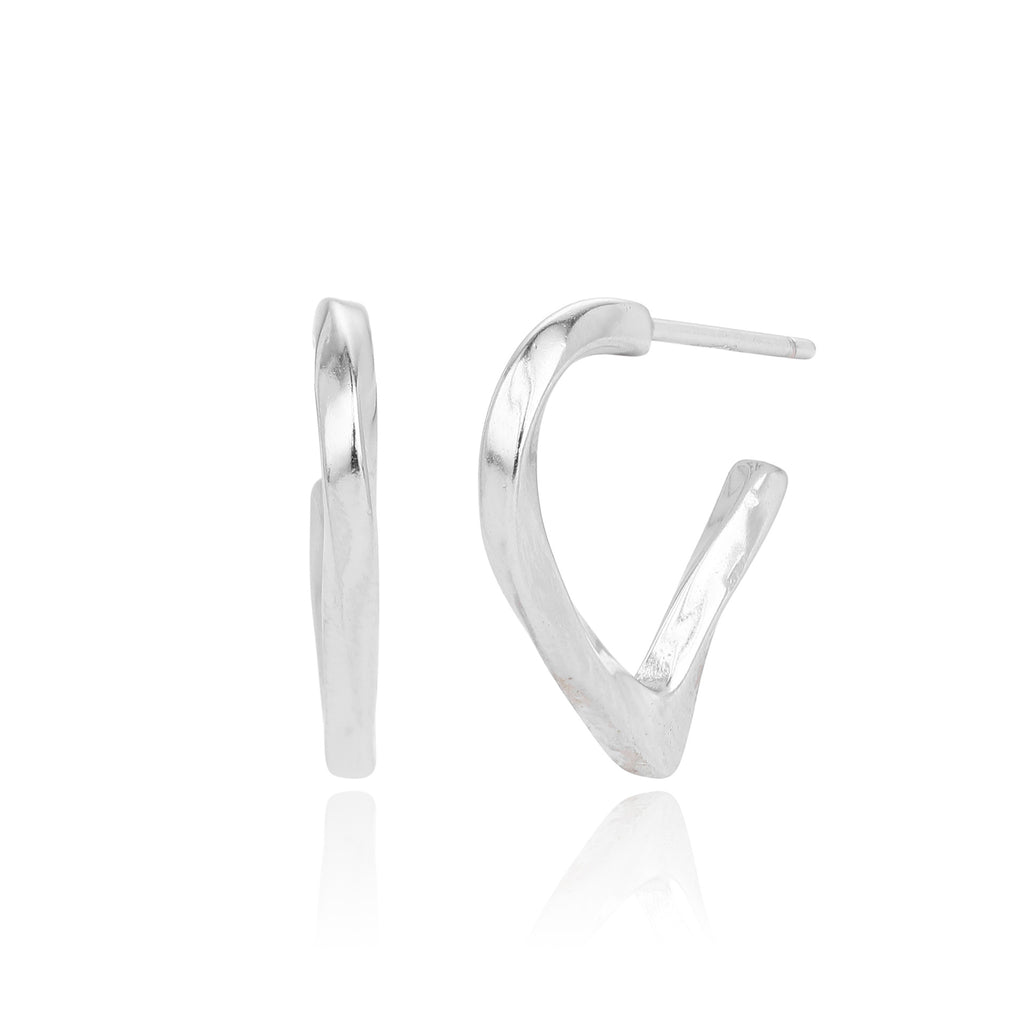 Damen Creolen mit elegantem gewellten Design aus 925 Sterling Silber Shop Nory