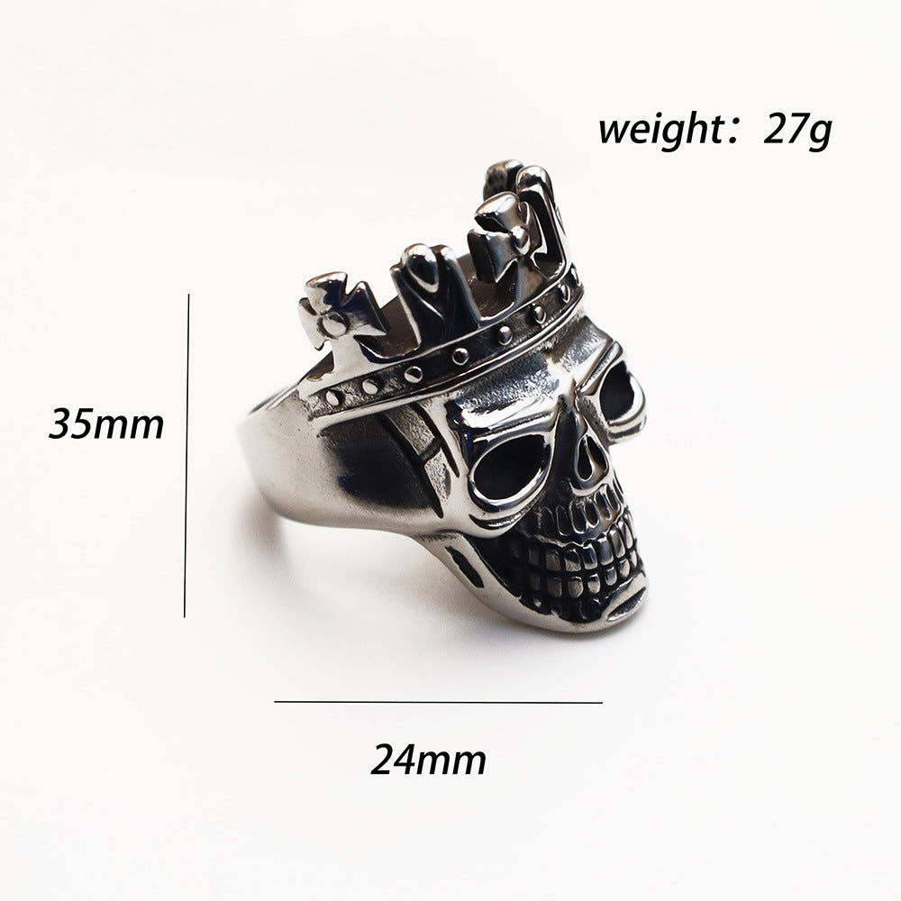Herrenring mit Totenkopf und Krone Shop Nory
