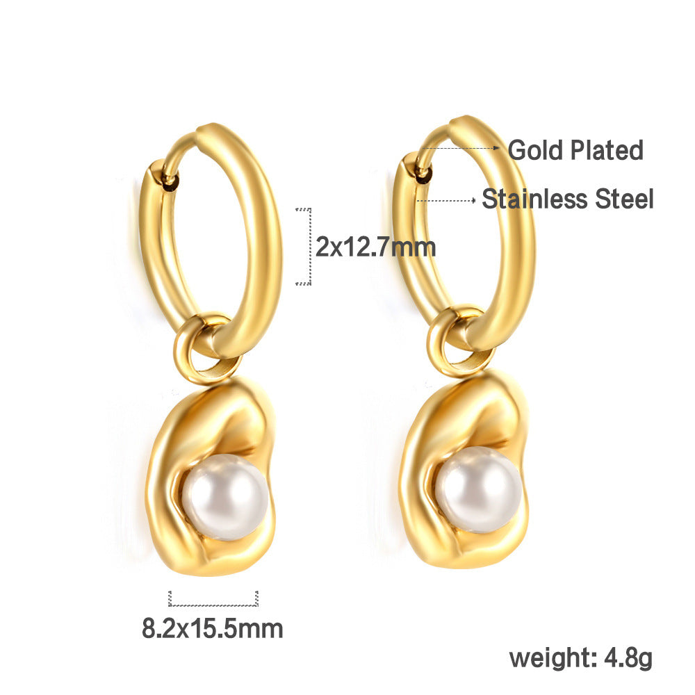 Damen elegante Halskette mit funkelndem Anhänger aus Edelstahl und goldplattierter Kette Shop Nory