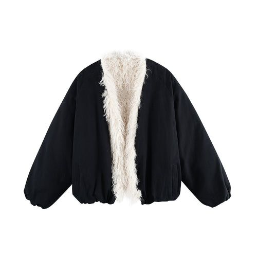 Damen Kurzblouson im Oversize‑Cut mit voluminösem Teddyfutter und elastischem Saum Shop Nory