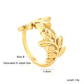 Damen Ring mit elegantem Blattdesign und anpassbarem Maß Shop Nory