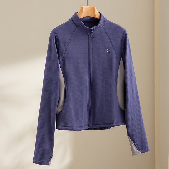 Damen Atmungsaktive Sportjacke mit Stehkragen, Raglanärmeln und Stretch-Einsätzen Shop Nory