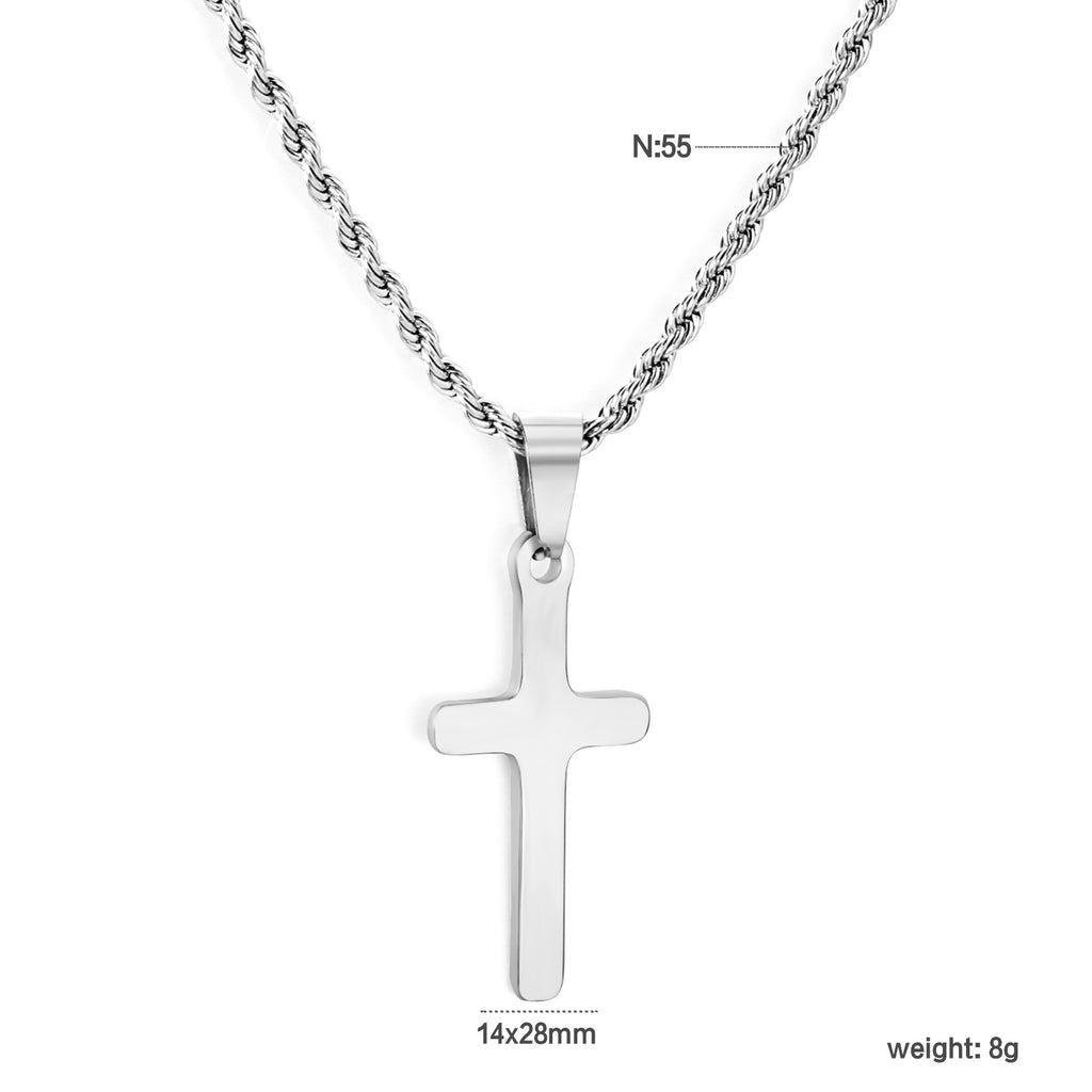 Damen Halskette mit trendigem Kreuzanhänger aus hochwertigem Edelstahl Shop Nory
