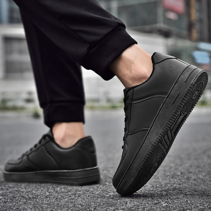 Herren Minimalistischer Low-Top Freizeitleder-Sneaker mit gepolstertem Knöchelkragen und rutschfester Profilsohle Shopy Nory