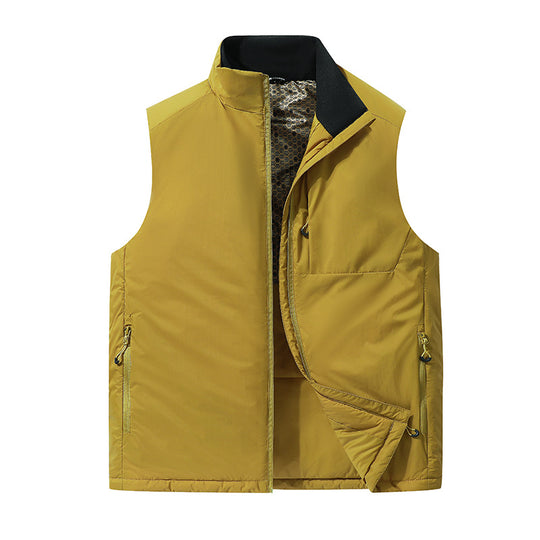 Herren Wattierte Outdoor-Weste mit Stehkragen, Multifunktionstaschen und leichtem Thermofutter Shop Nory
