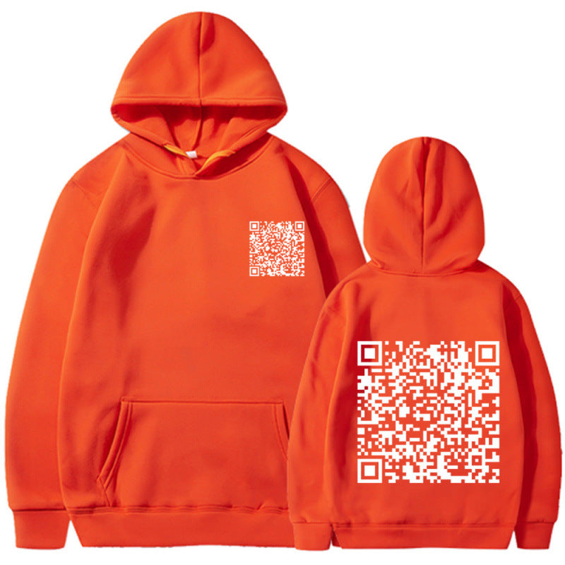 Damen Sportlicher Kapuzenpullover mit QR-Code Shop Nory