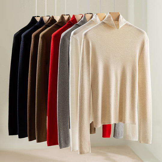 Damen Slim-Fit Feinstrick-Rollkragenpullover mit Stretch Shop Nory