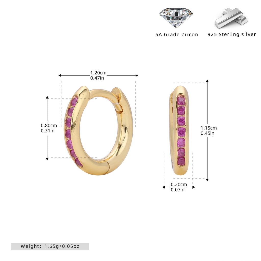 Damen Creolenohrringe mit funkelndem Zirkonbesatz aus hochwertigem 925 Sterling Silber Shop Nory