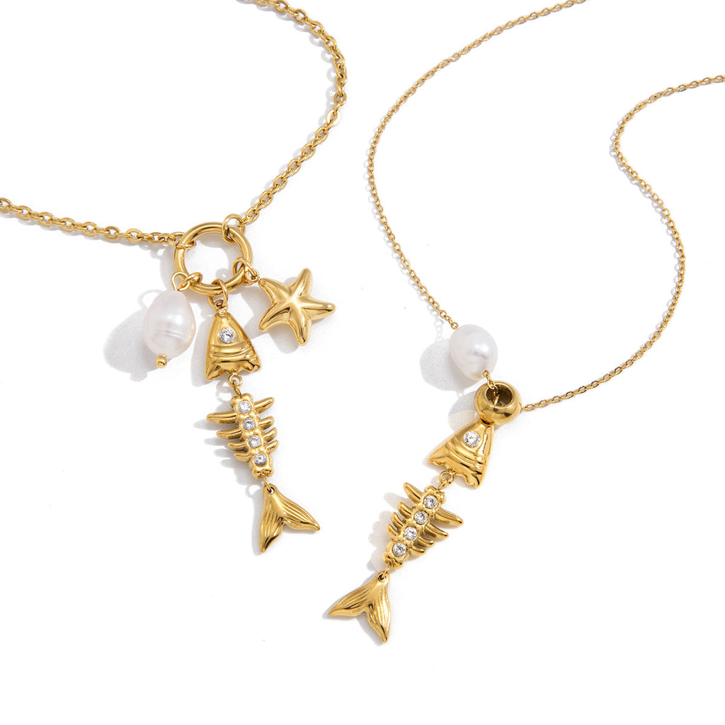 Damen Halskette mit Fisch-Design und hochwertigem Edelstahl Shop Nory