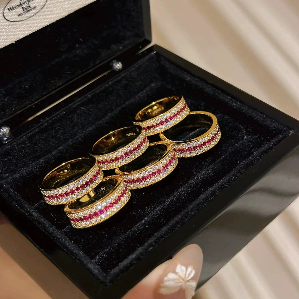 Damen Schmuckring Set mit funkelnden Zirkonia in verschiedenen Designs Shop Nory
