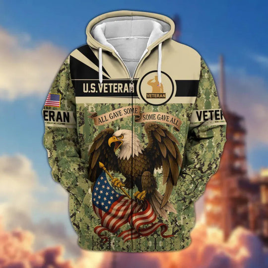 Herren Kapuzensweater mit amerikanischem Veteranenmotiv Shop Nory