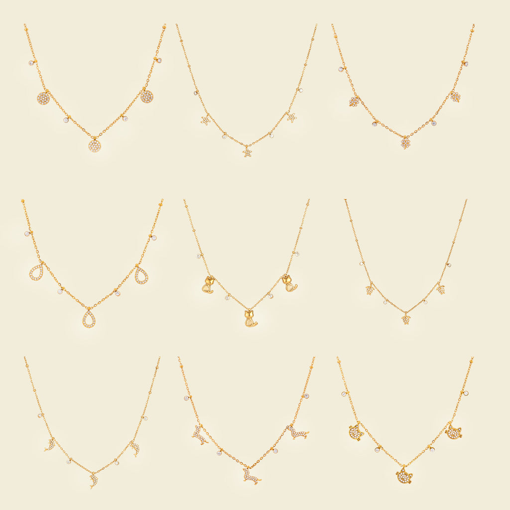 Damen Halskette mit funkelnden Zirkonia-Elementen und hypoallergenem Edelstahl Shop Nory