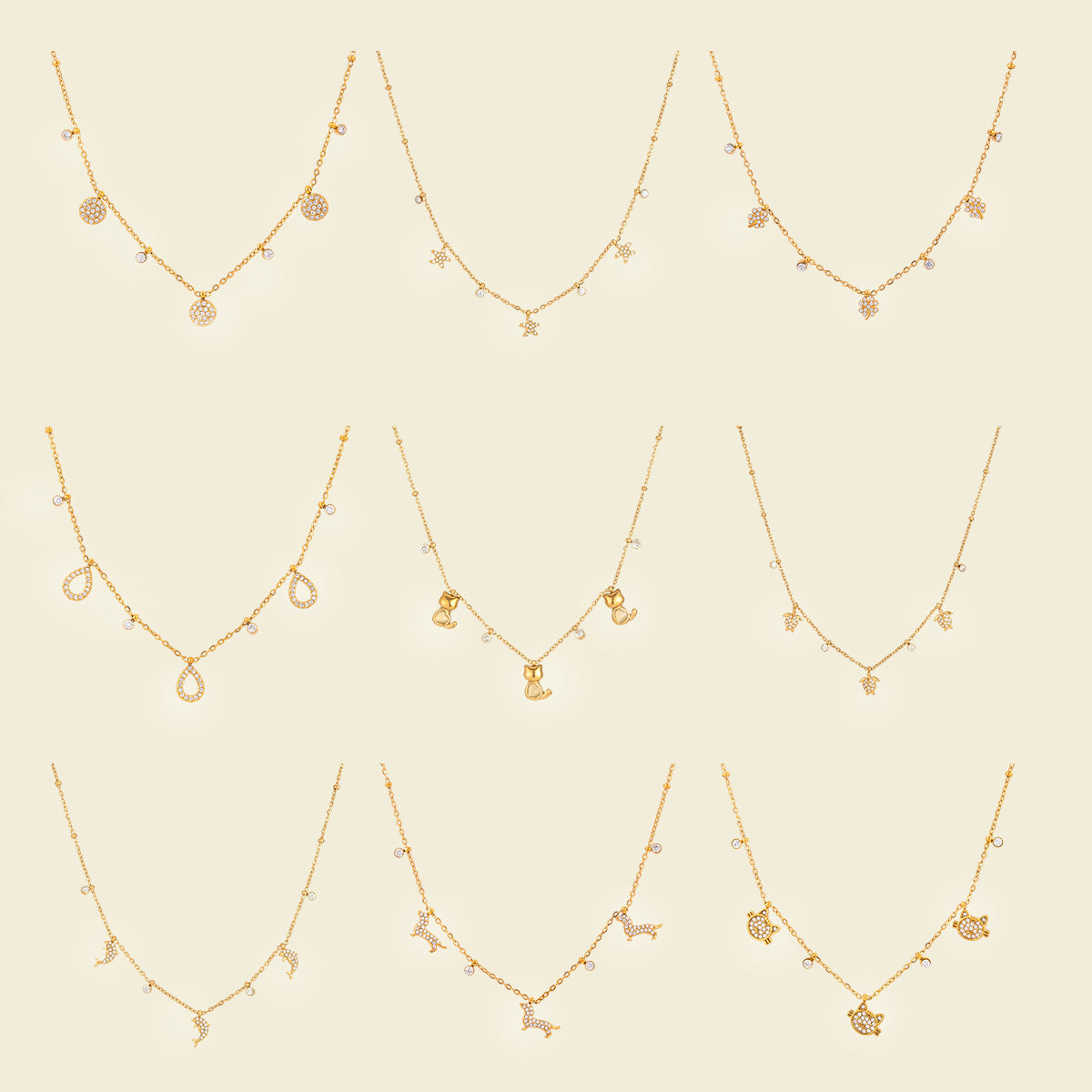 Damen Halskette mit funkelnden Zirkonia-Elementen und hypoallergenem Edelstahl Shop Nory