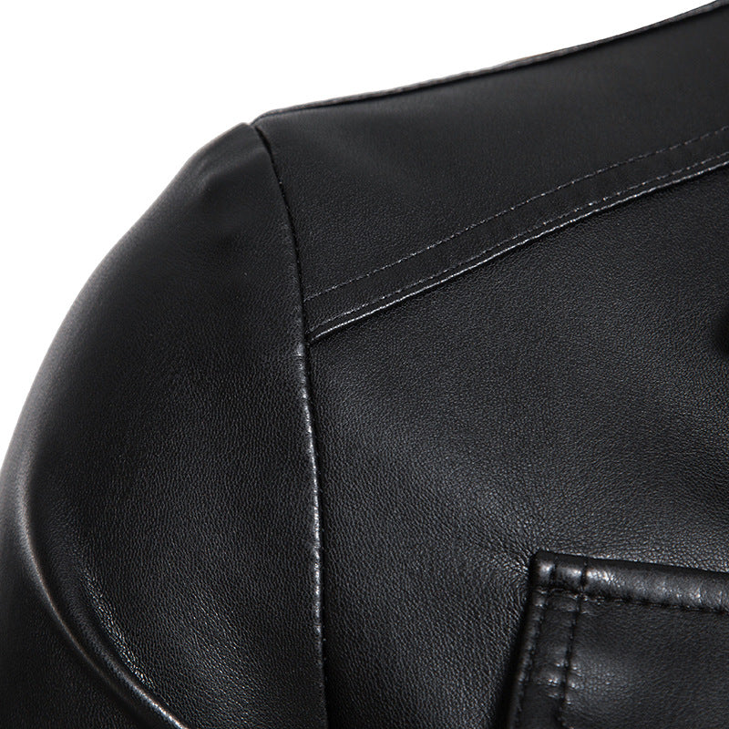 Herren Field-Jacke in glatter Lederoptik mit Pattentaschen und schlanker Passform Shop Nory
