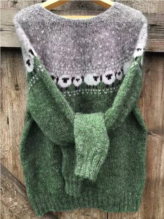 Damen nan Norwegerpullover aus Wollmix mit Rundhalsausschnitt und traditionellem Fair-Isle-Yoke Shop Nory