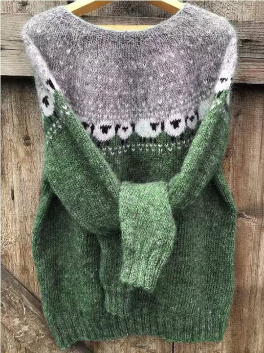 Damen nan Norwegerpullover aus Wollmix mit Rundhalsausschnitt und traditionellem Fair-Isle-Yoke Shop Nory