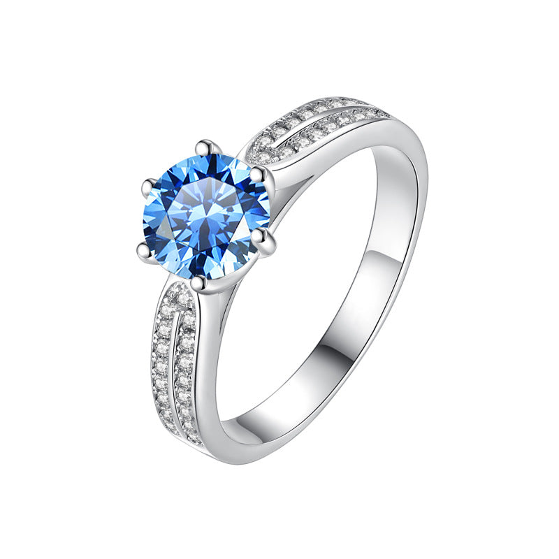 Damen Verlobungsring mit strahlendem, gelbem Zirkonia und funkelndem Design Shop Nory