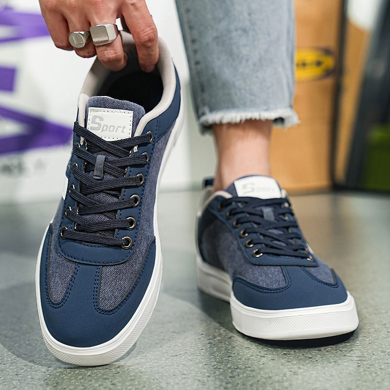 Herren nan urbaner Canvas- und Kunstleder-Sneaker mit gepolstertem Einstieg und profilierter Gummisohle