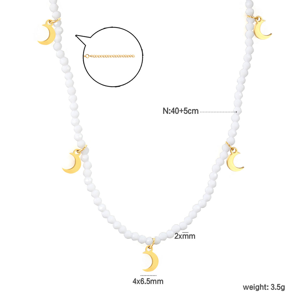 Damen Halskette mit funkelnden Sternenanhängern aus hochwertigen Perlen Shop Nory