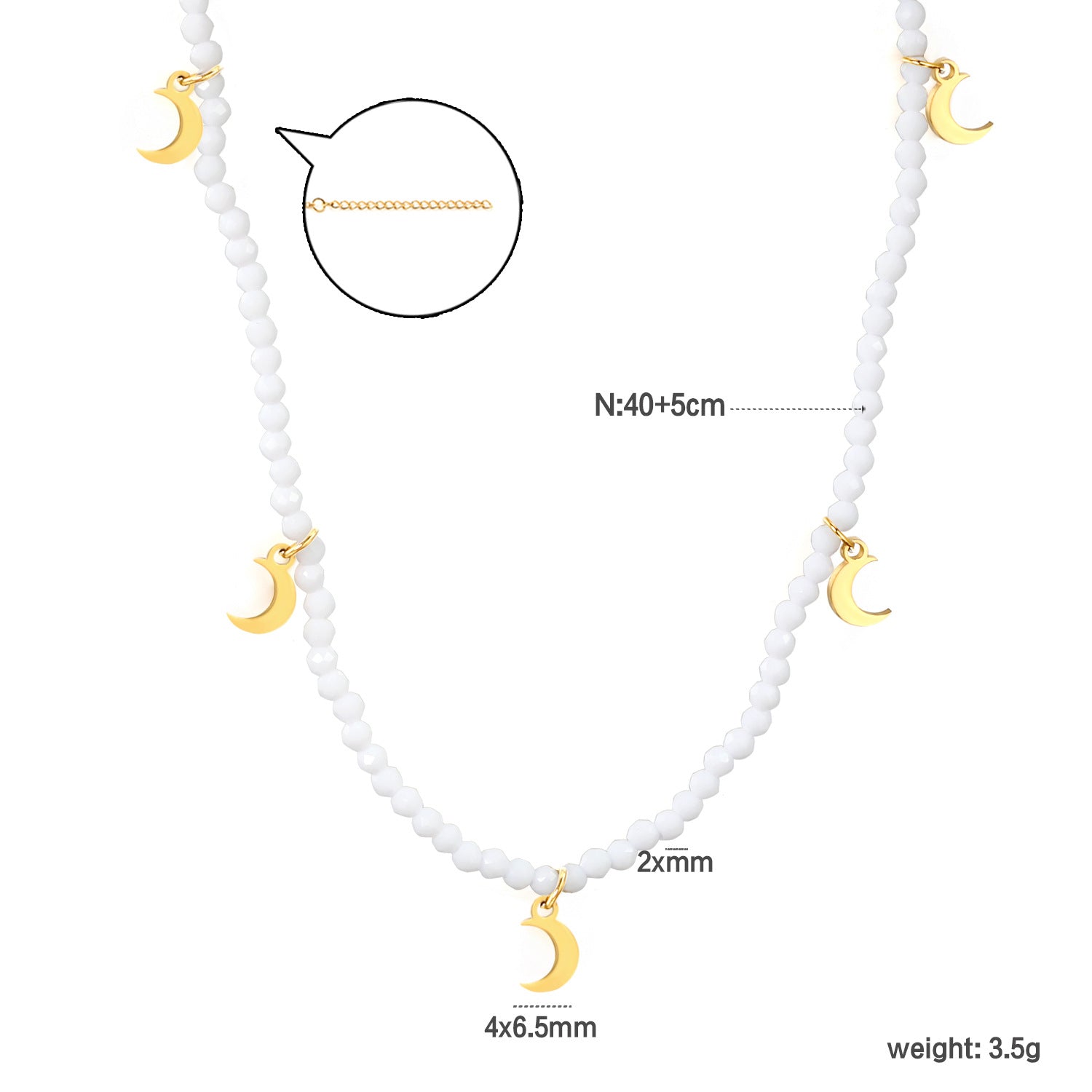Damen Halskette mit funkelnden Sternenanhängern aus hochwertigen Perlen Shop Nory