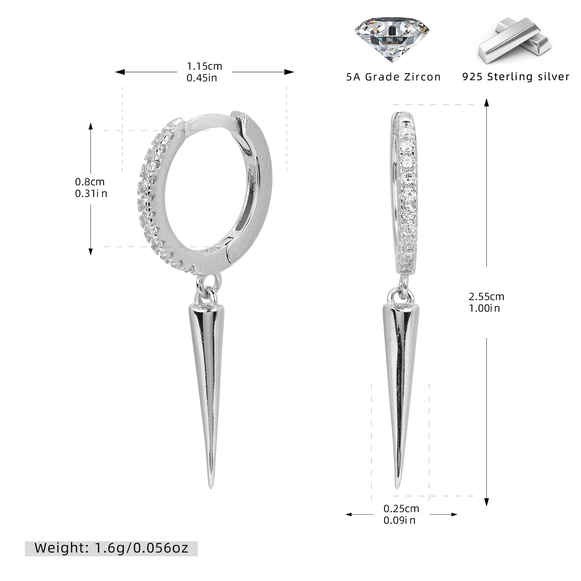 Damen Ohrhänger mit elegantem Spitzendesign aus 925 Sterling Silber Shop Nory
