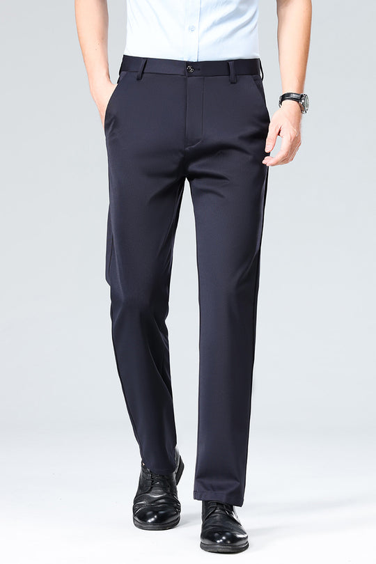 Herren Elegante gerade geschnittene Stretch-Businesshose mit Bügelfalte Shop Nory