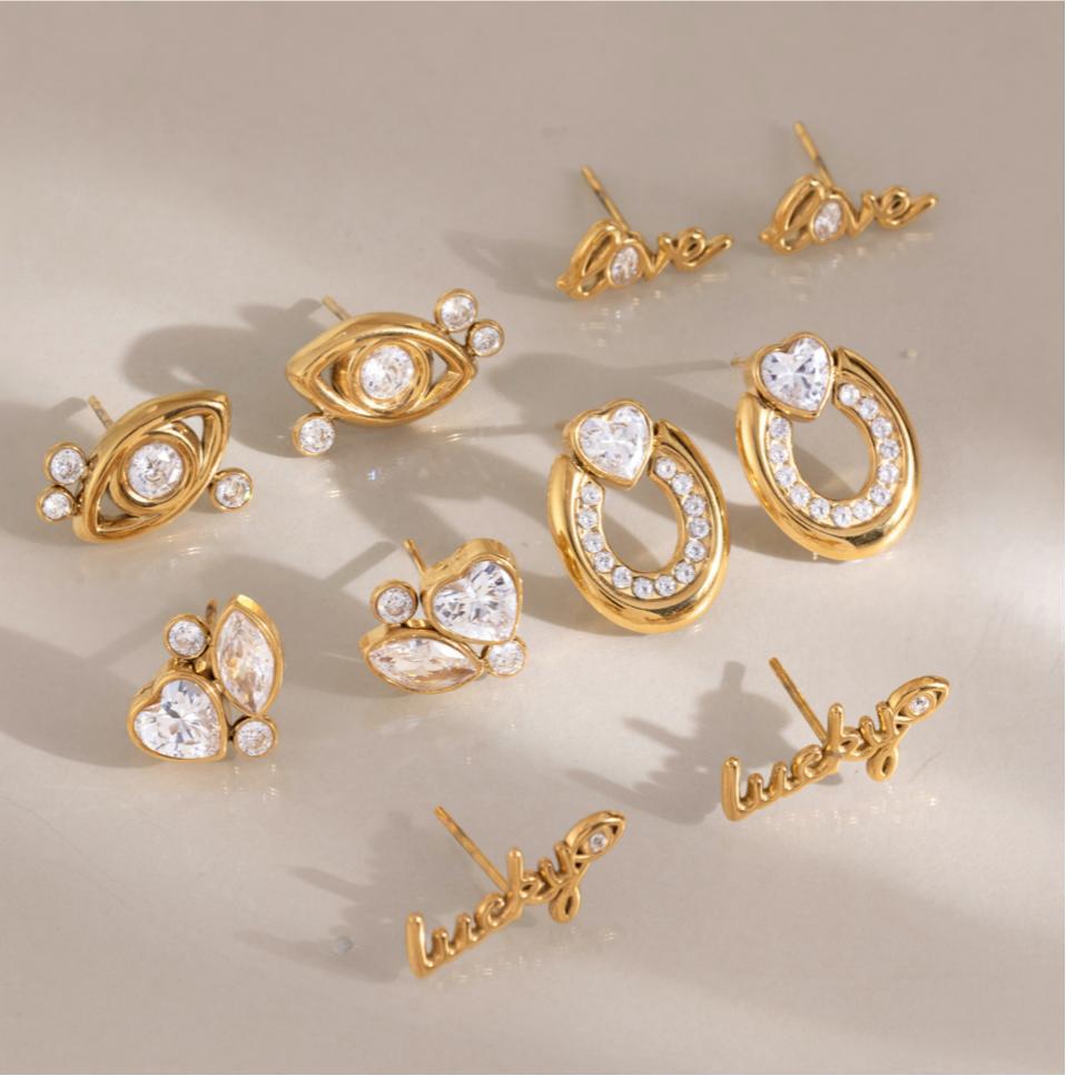 Damen Ohrhänger mit herzförmigem Kristallanhänger und eleganter Edelstahlverarbeitung Shop Nory