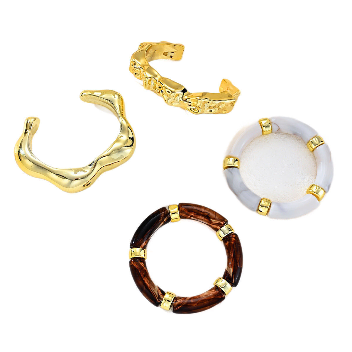 Damen Armreifen-Set mit eleganten strukturierten Designs Shop Nory