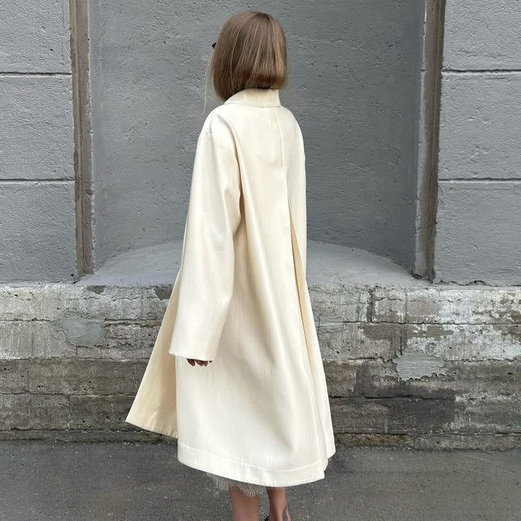 Damen Leichter Satin‑Optik Longcoat mit kastiger Oversize‑Silhouette Shop Nory