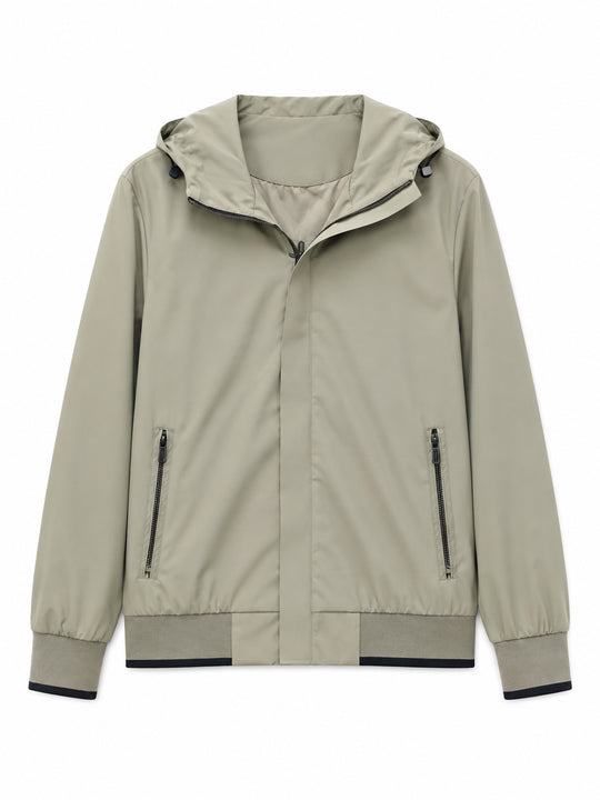 Herren Kapuzen-Blouson Leichter Windbreaker mit geripptem Saum und verdeckter Reißverschlussleiste Shop Nory