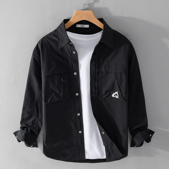 Herren Utility-Overshirt im Field-Stil mit Druckknopf-Leiste und Doppelbrusttaschen Shop Nory