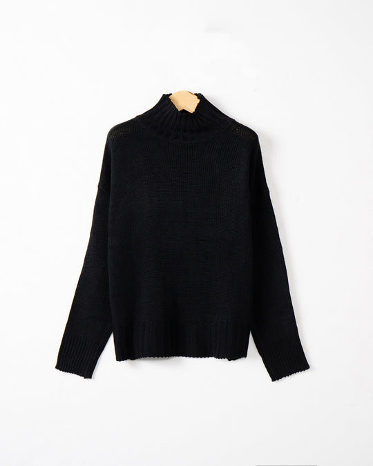 Damen Rollkragen-Pullover aus Grobstrick mit Oversize-Schnitt Shop Nory