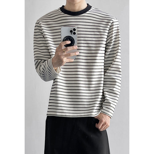 Herren Sportliches Langarm-Shirt mit Streifenmuster Shop Nory