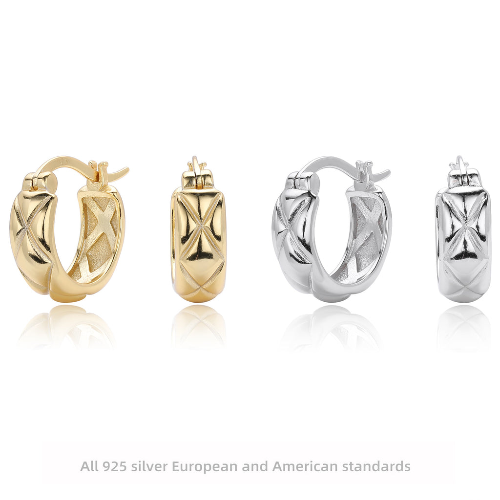 Damen Kreolen mit modernem, geschwungenem Design aus hochwertigem 925 Sterling Silber Shop Nory