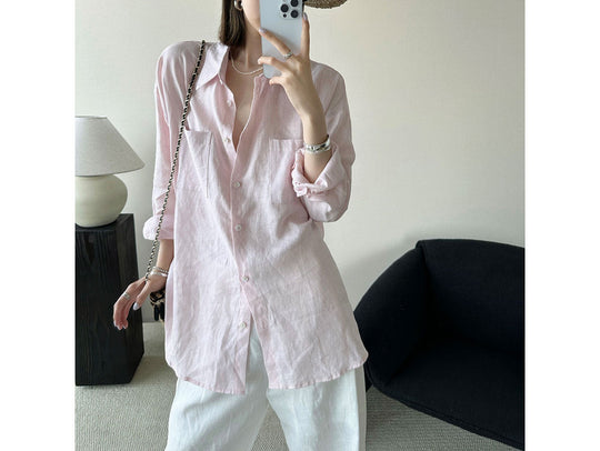 Damen Lässige Leinenbluse Shop Nory