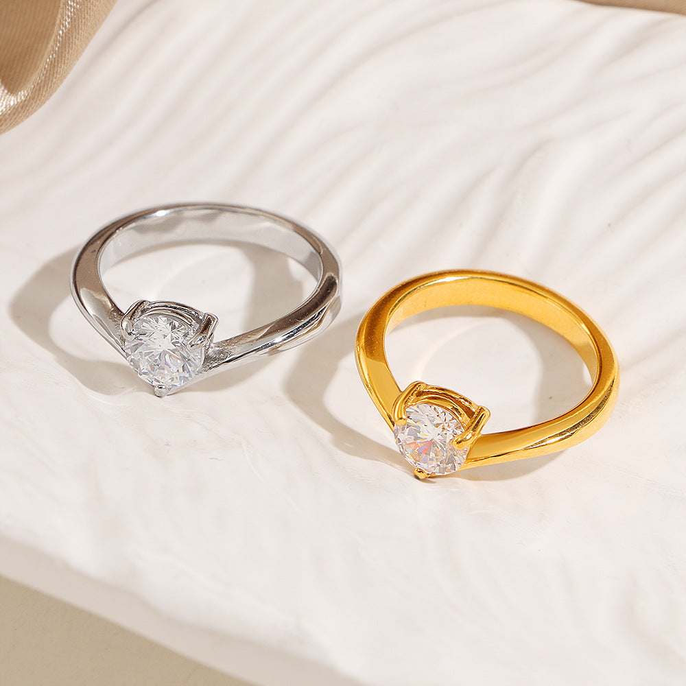 Damen Eleganter Herzförmiger Solitärring Shop Nory