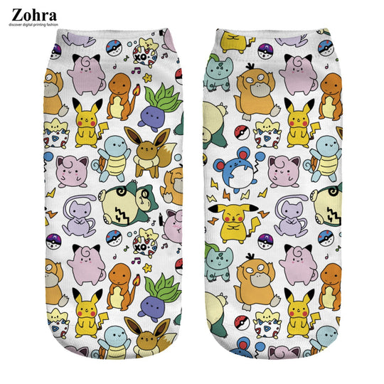 Unisex Niedrige Ankle-Socken mit Cartoon-Monster-Gesicht und weichem Baumwollmix Shopy Nory