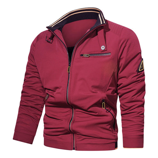 Herren Sportlich-urbaner Collegeblouson mit Stehkragen Reißverschlussfront und UtilityDetails Shop Nory