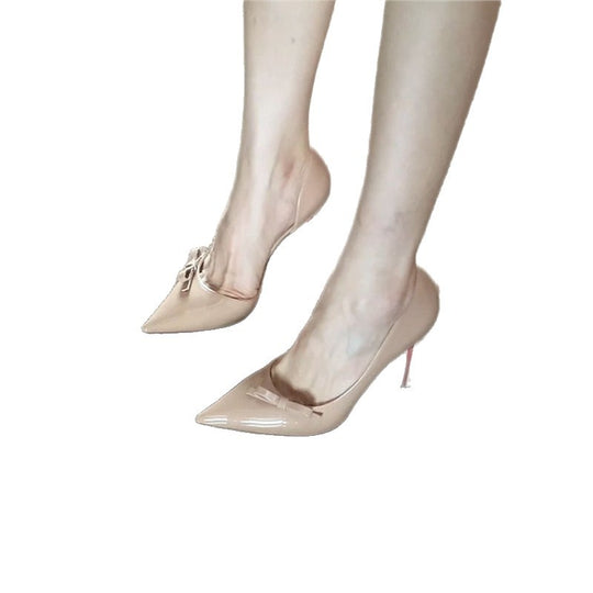 Damen spitz zulaufende Lack‑Stiletto‑Pumps mit schlankem Stiletto‑Absatz und zierlicher Schleifen‑Applikation Shop Nory