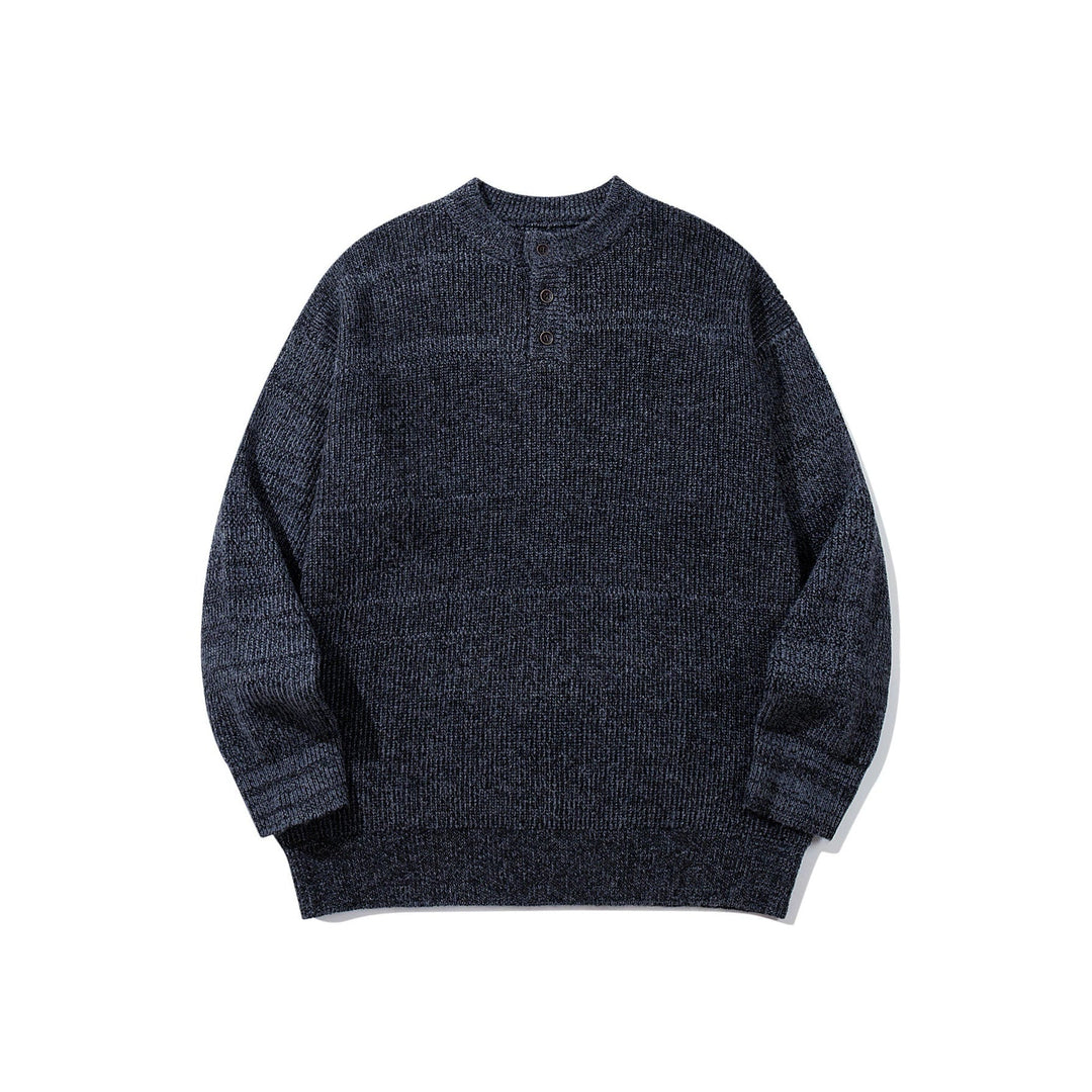 Herren Grobstrick-Henleypullover mit halber Knopfleiste und Rippbündchen Shop Nory