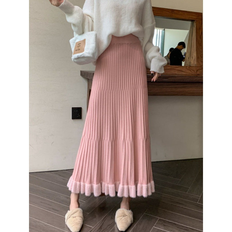 Damen Eleganter Plisseerock mit Volants Shop Nory