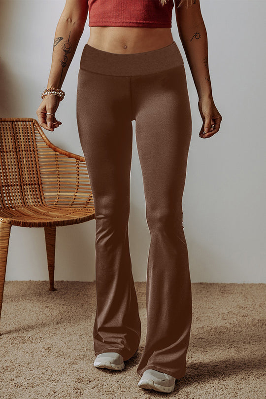 Damen High-Waist Flare-Hosen aus Stretch-Jersey mit weitem Schlag Shop Nory