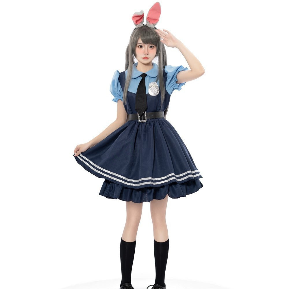 Mädchen Polizistin Kostüm mit Rüschenrock und Accessoires Shop Nory